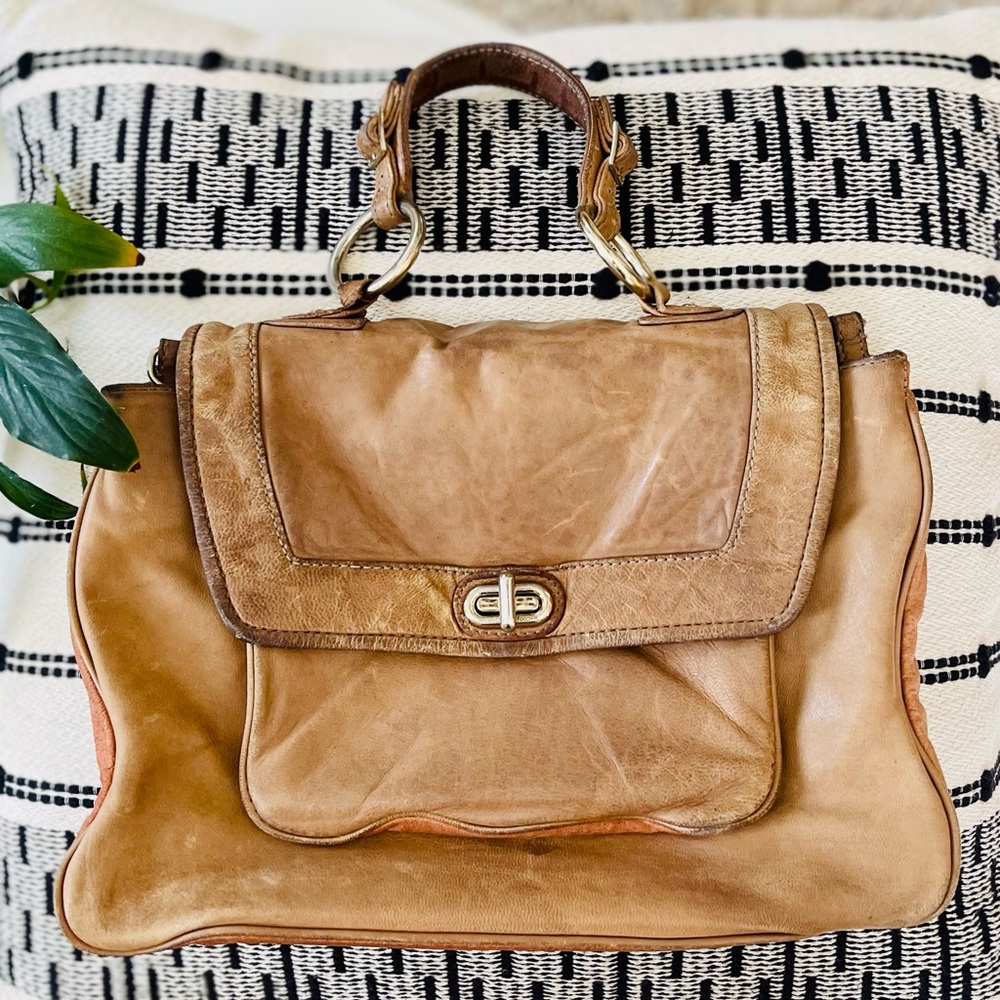 Vintage Rebecca Minkoff Western Leather Front Flap Tote